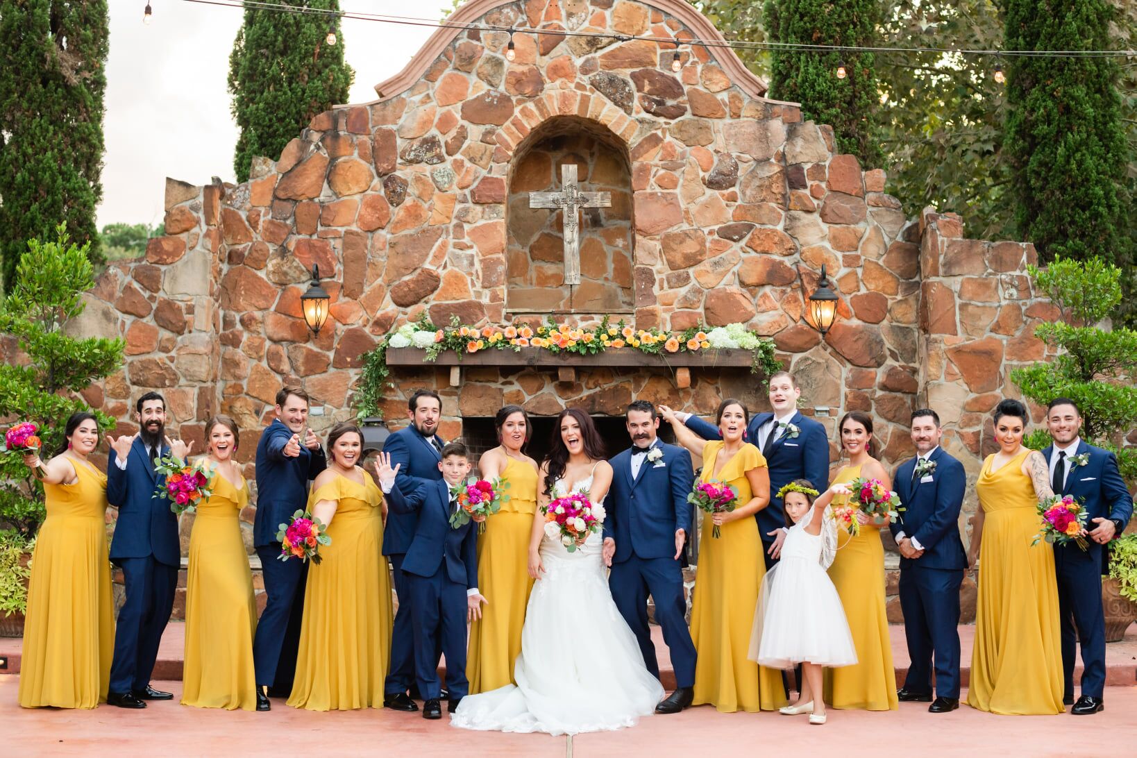 Yellow Bridesmaids Dresses Madera Estates in Conroe, Texas